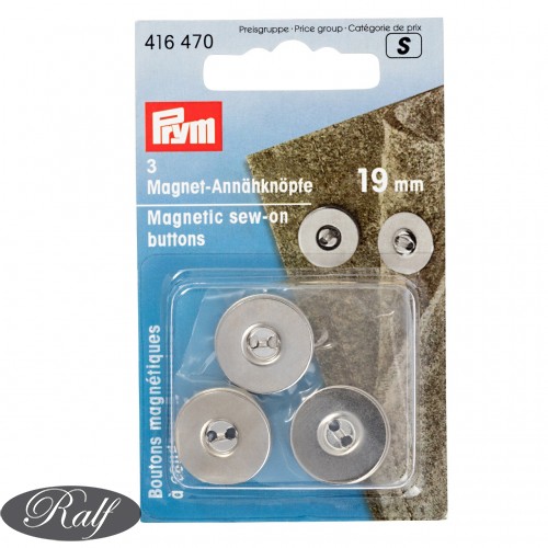 Nasturi magnetici aplicabili 19mm argintii - Prym 416470